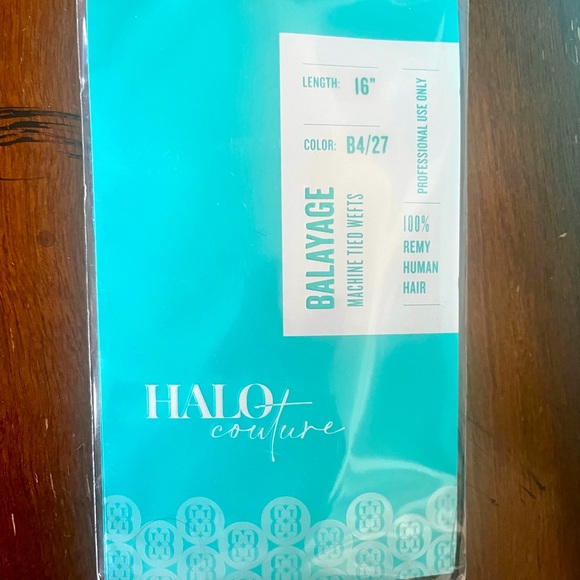 B4/27 HALOCOUTURE Machine tied wefts 16” 100% Remy Human Hair Extensions - Picture 1 of 3